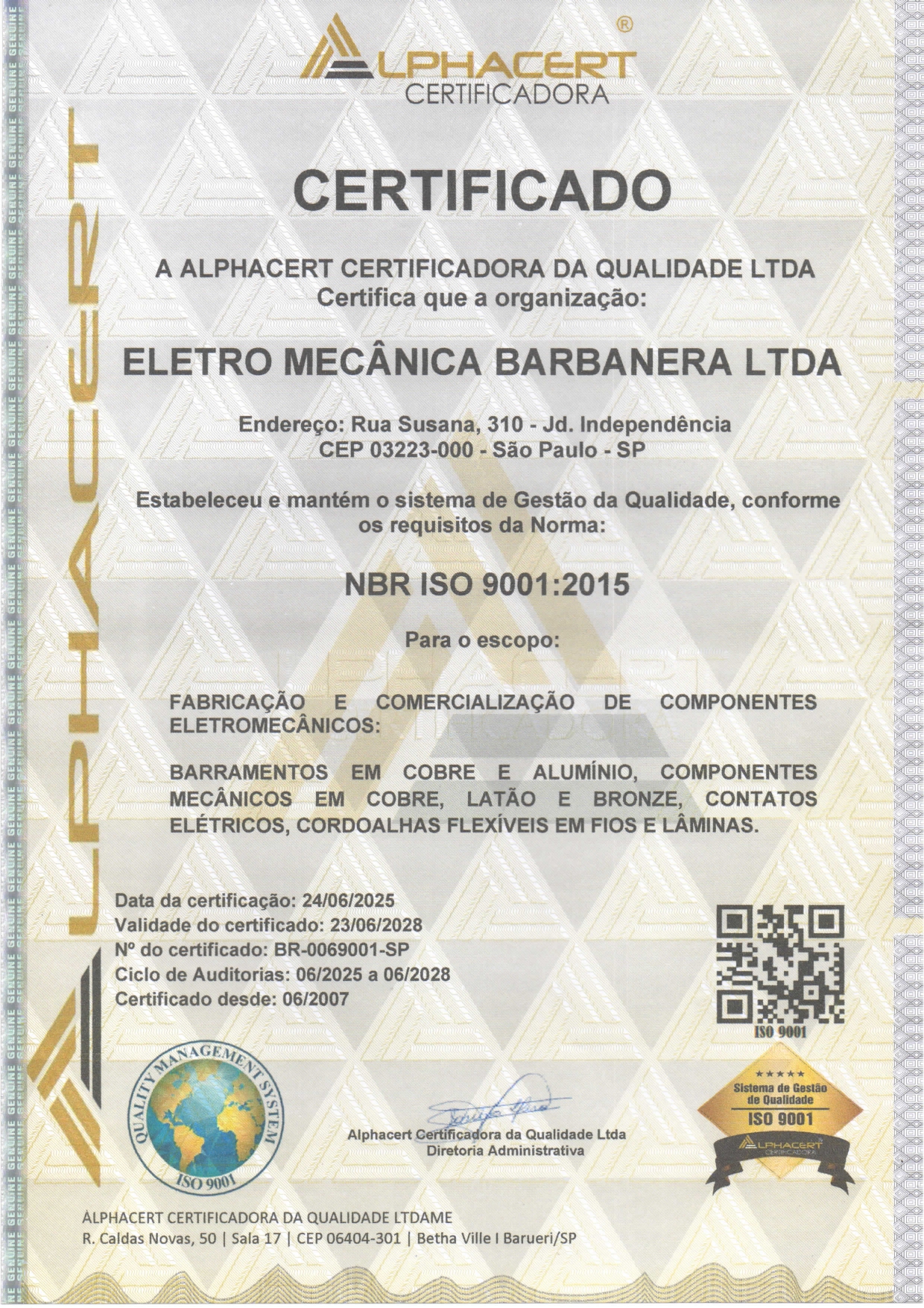 Certificado ISO 9001:2015